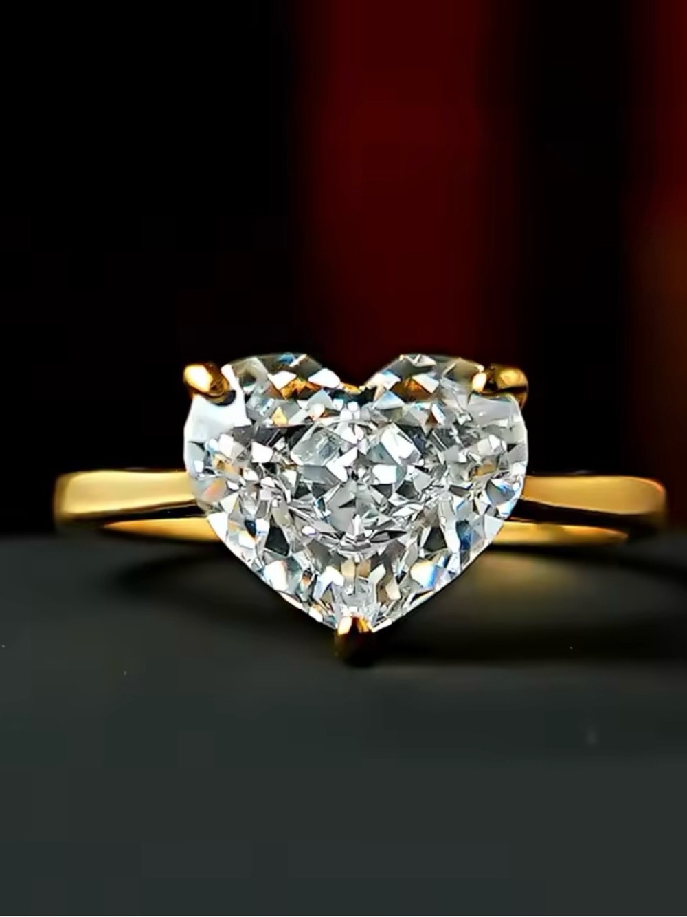 14k 2ct Heart Ring